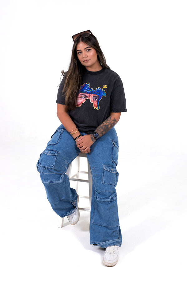 Sanjha Panjab - Storm Grey Oversized T-Shirt