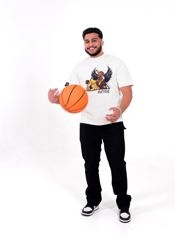 Kobe - White Fleece T-Shirt