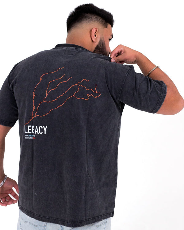 Sanjha Panjab - Storm Grey Oversized T-Shirt