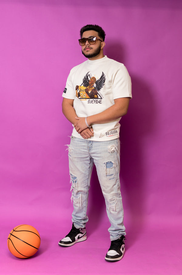 Kobe - White Fleece T-Shirt