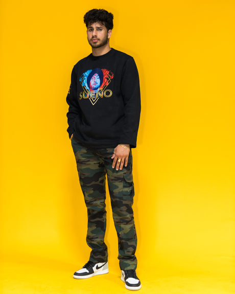 Diljit El Sueno crewneck with hand-painted portrait