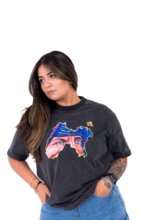 Sanjha Panjab oversized T-shirt in storm grey