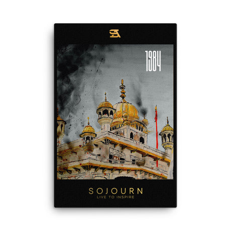 Akal Takht 1984 Sikh history painting on canvas